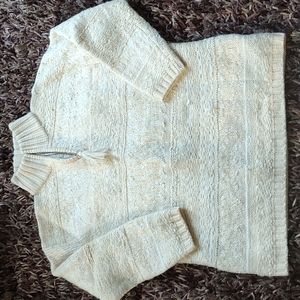 Jones New York Wool zip up sweater Ivory size Large